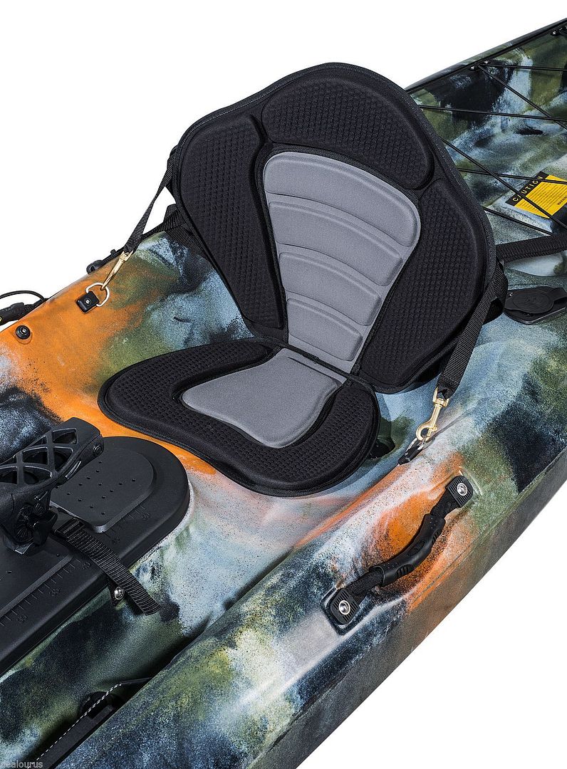 NEW DELUXE PADDED KAYAK/CANOE SEAT BACK REST Straps & Brass Snap