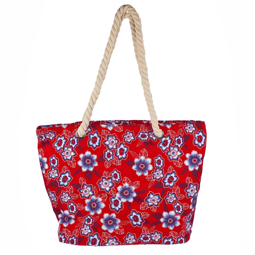 Lux Accessories Womens Extra Large Zip Up Beach Tote Bag Red Flowers | eBay