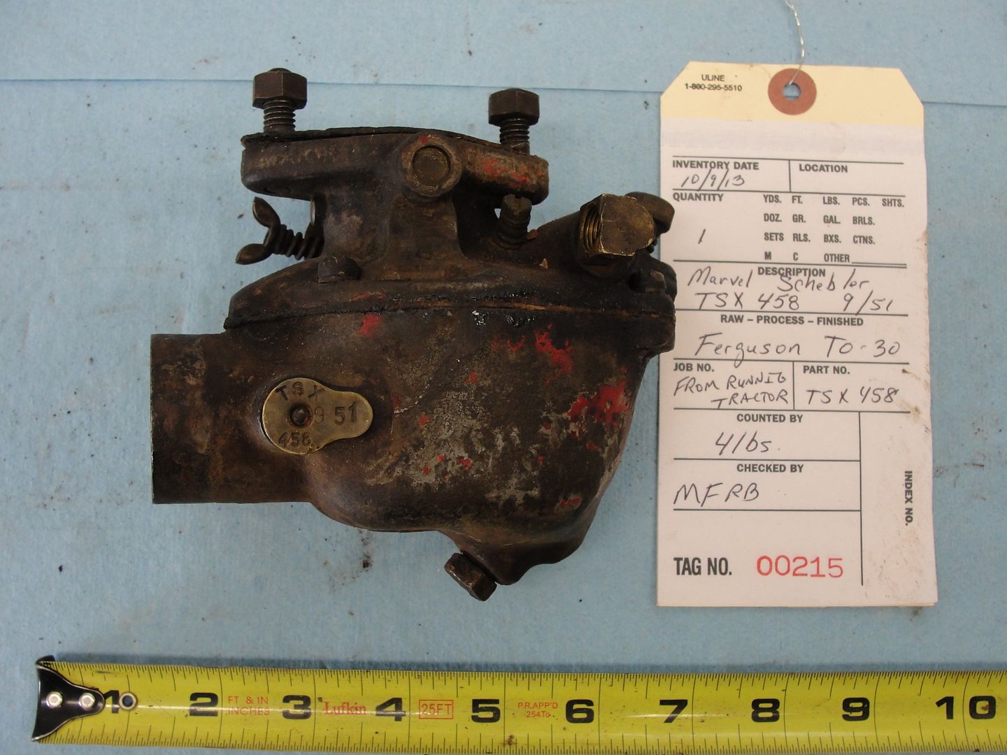 Marvel Schebler Carb Carburetor TSX458 181644M91 Ferguson TO 30 Tractor