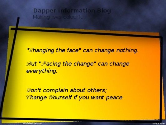 Change yourself if you want peace, thoughtsnlife, peace quotes, inspirational quotes