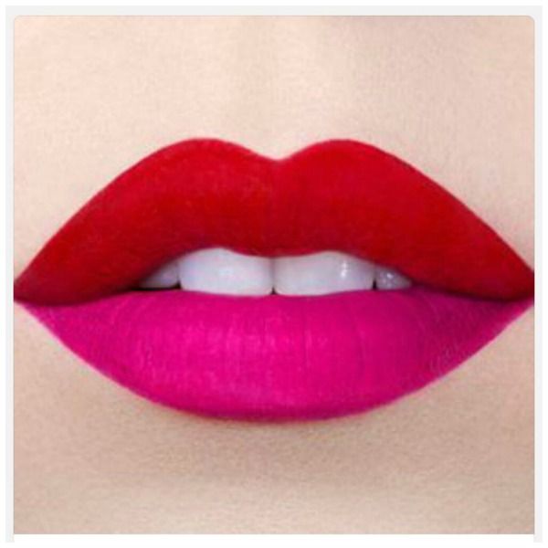 Color Block Lips: spice up your (lipstick) life Two tone lips photo Twotonelipsroodroze_zps195782ca.jpg