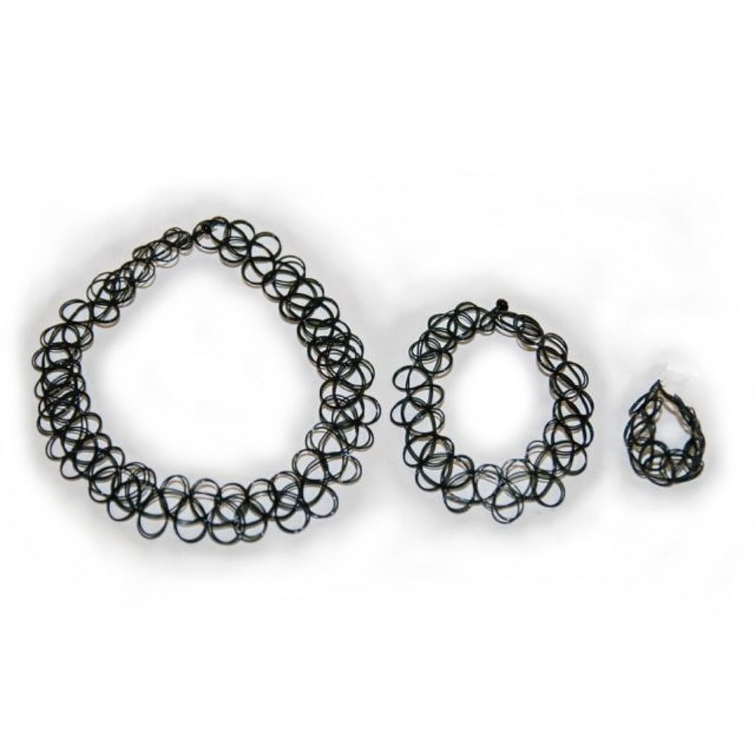 vintage hippy stretch tattoo choker necklace bracelet ring vintage hippy stretch tattoo choker necklace bracelet ring