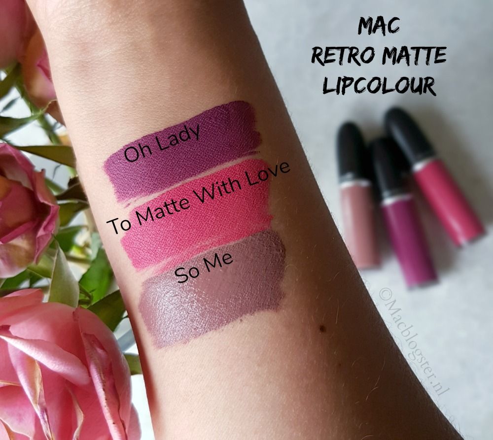 Lipstick Swatches MAC Oh Lady, So Me & To Matte with Love