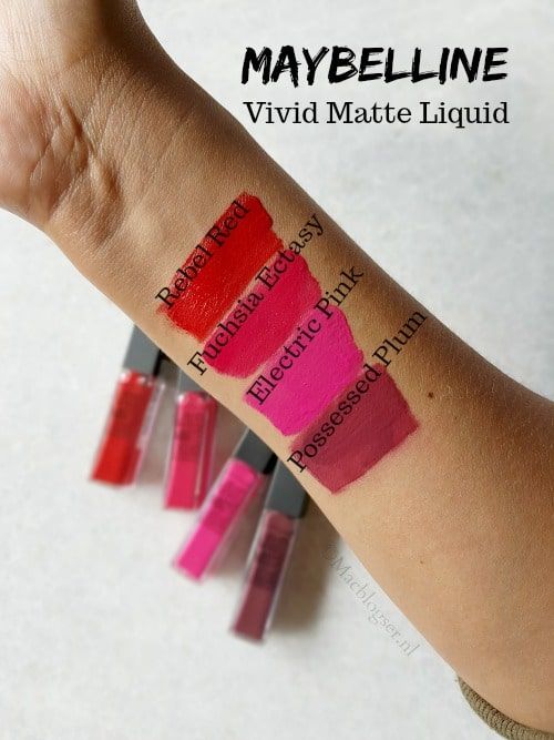 Maybelline Vivid Matte Liquid swatches