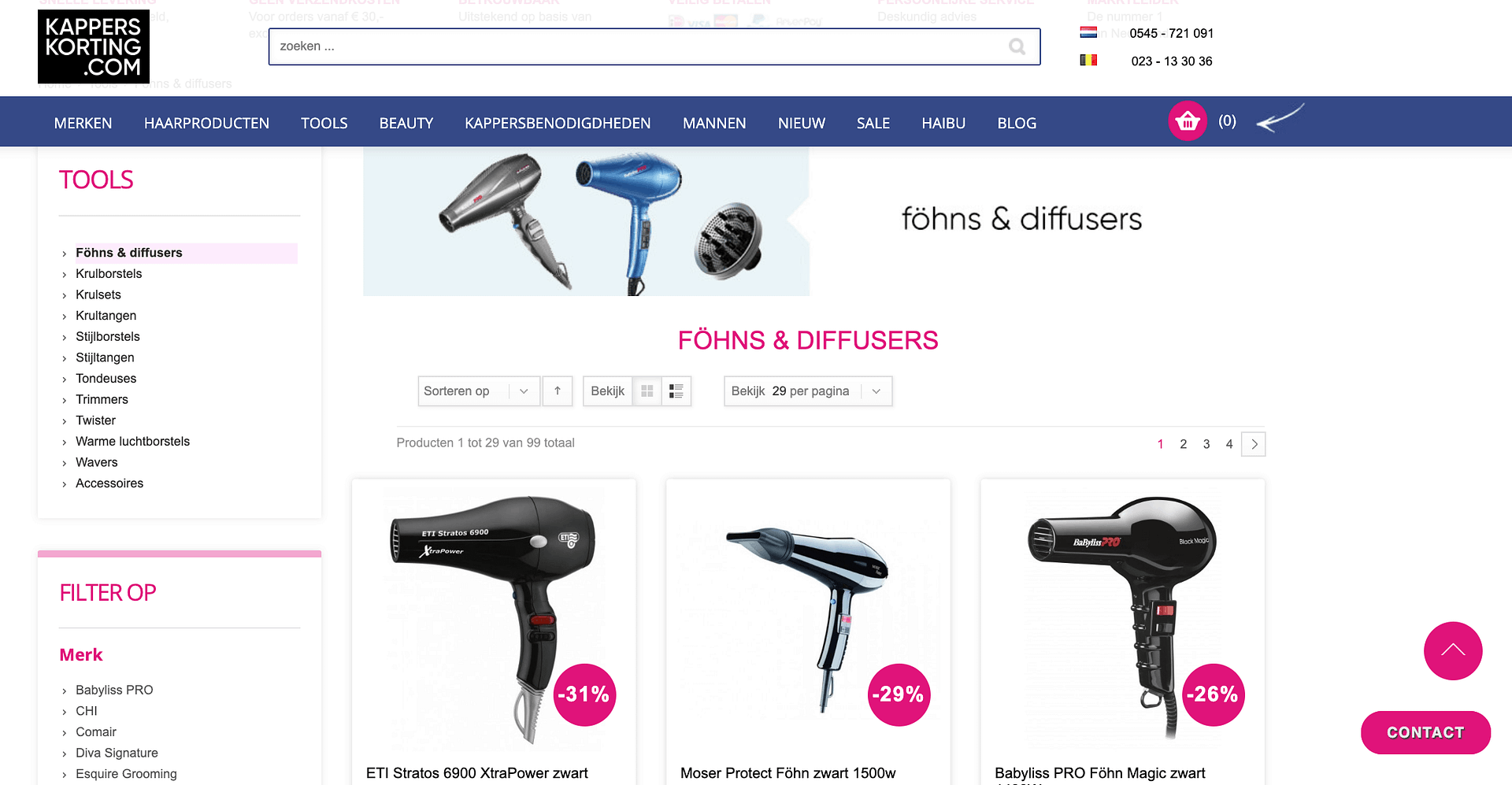 kappers korting webshop krullend haar