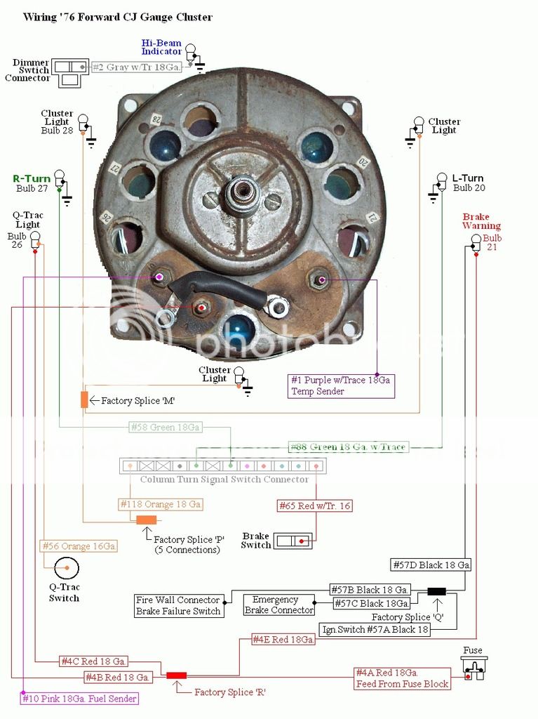 Help ID A Few Loose Wires Under Dash - JeepForum.com jeep cj5 instrument wiring schematic 