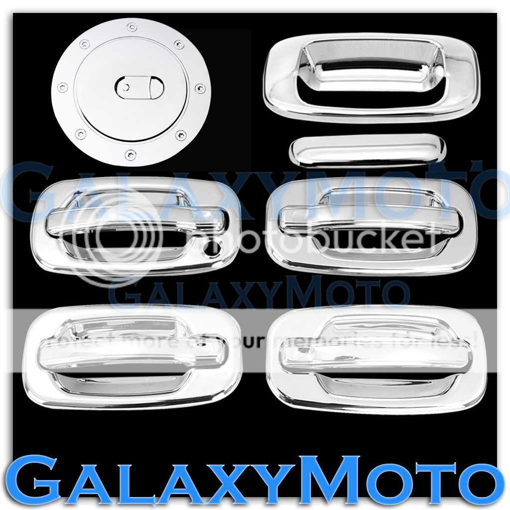 99-06 Chevy Silverado Triple Chrome ABS 2 Door Handle+PSG Keyhole+Tailgate Cover