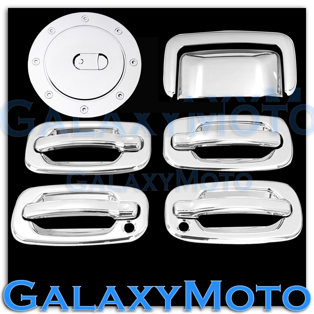 00-06 GMC Yukon+XL Chrome Mirror+4 Door handle PSG KH+Tailgate Barn door Cover