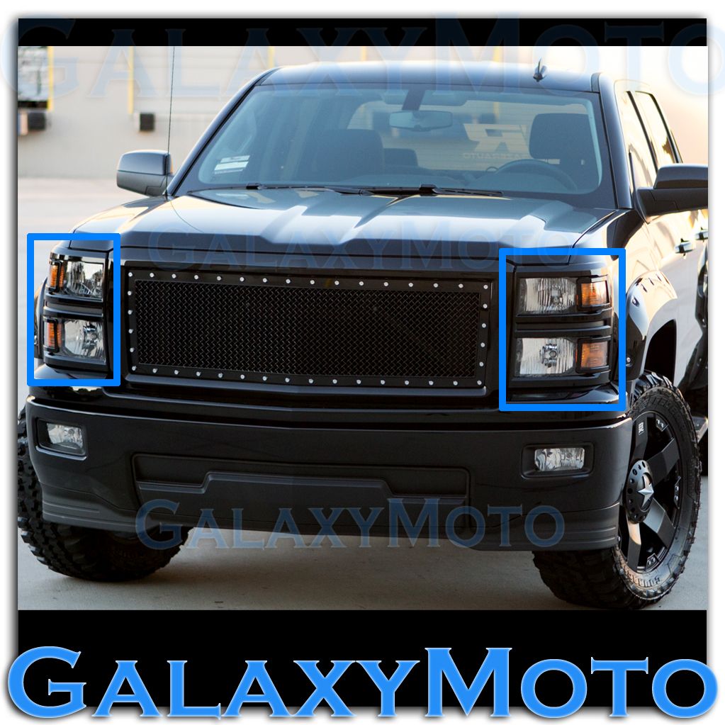 14-15 Chevy Silverado 1500 Gloss Black Taillight Trim Cover 2014 2015