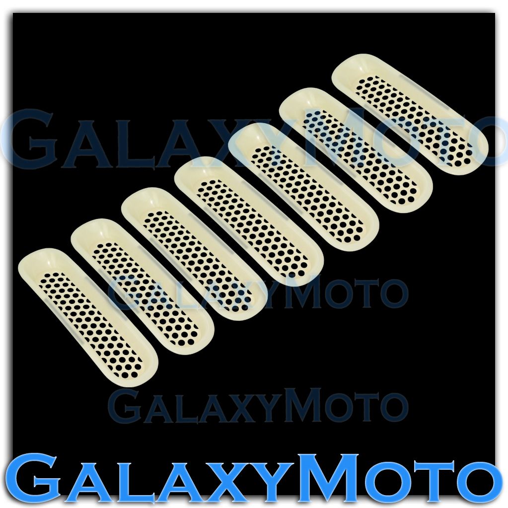 Chrome Trim 7pcs Grille Cover Insert Mesh Grill Shell for 07-17 Jeep JK Wrangler