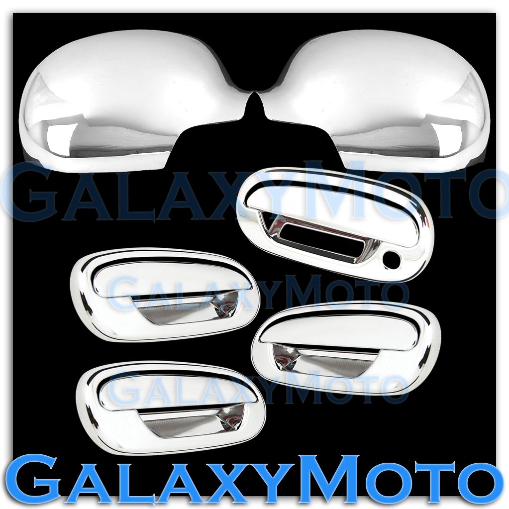 99-06 Chevy Silverado Chrome FULL Mirror+4 Door Handle+No PSG KH+Tailgate Cover