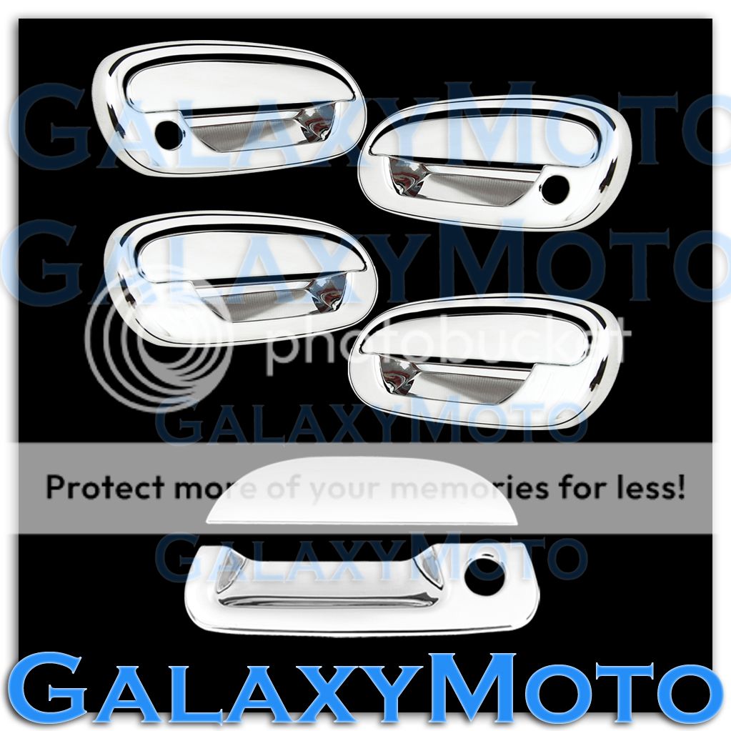 97 03 Ford F150 Triple Chrome 4 Door Handle No Keypad w PSG KH Tailgate Cover