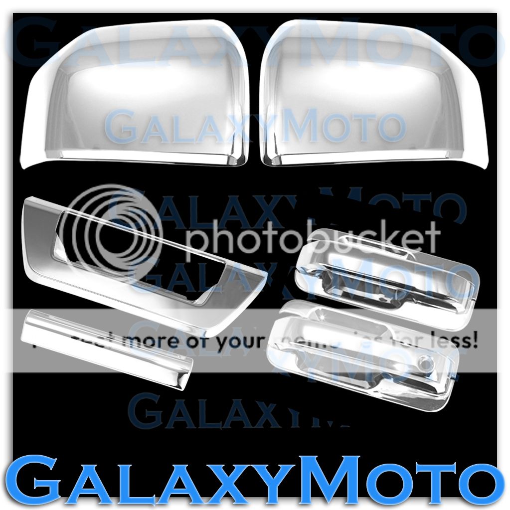 08-14 Ford Super Duty Chrome TOP Half Mirror+2 Door Handle no PSG+Tailgate Cover