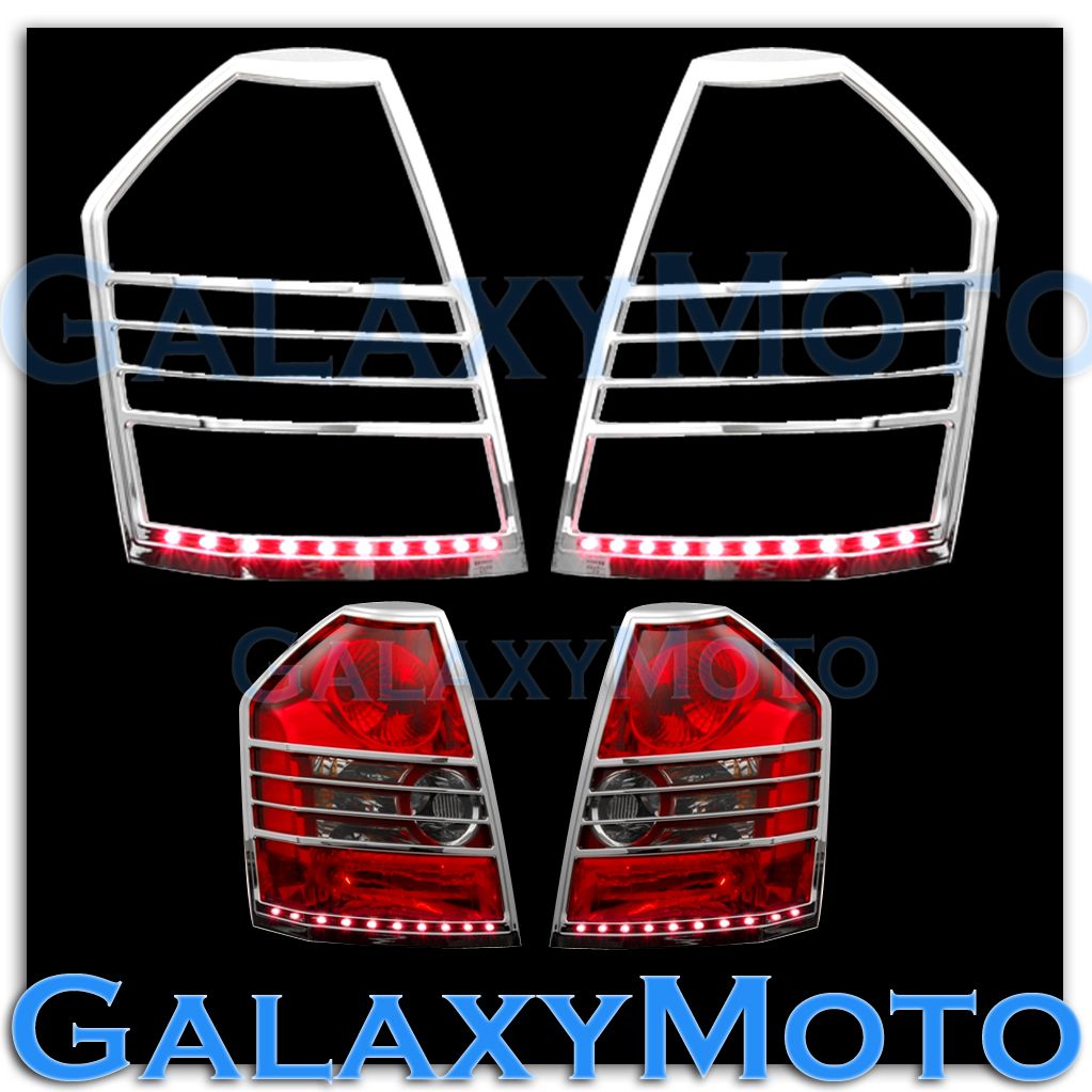 300C 2005 2006 2007 Taillights Lights PAIR A-PADS Chrome Tail Light Covers for Chrysler 300