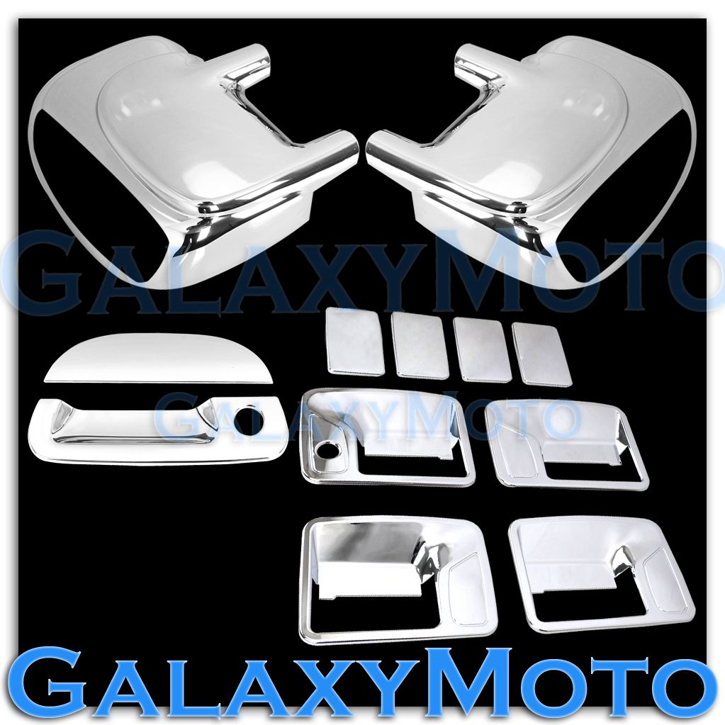 99-06 Chevy Silverado Chrome FULL Mirror+4 Door Handle+No PSG KH+Tailgate Cover
