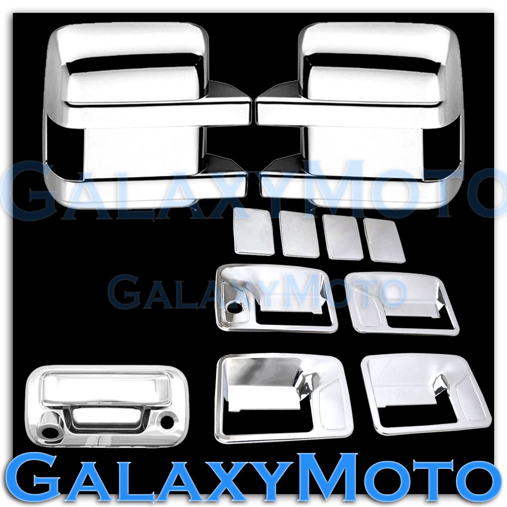 08-14 Ford Super Duty Chrome Mirror+4 Door Handle w// PSG Keyhole+Tailgate Cover