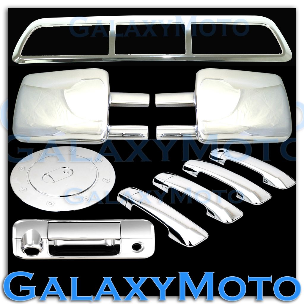 07-13 TOYOTA TUNDRA Towing Mirror+Chrome 4 Door Handle no PSG+Tailgate+Gas Cover
